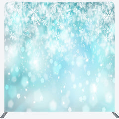 Lofaris Blue Glitter Snowflake Christmas Pillow Case Backdrop