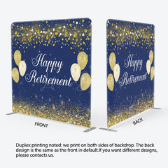 Lofaris Blue Gold Happy Retirement Event Tension Backdrop