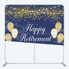 Lofaris Blue Gold Happy Retirement Event Tension Backdrop