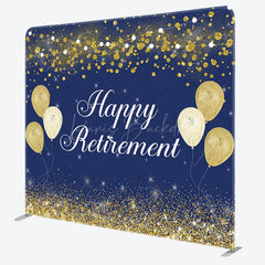 Lofaris Blue Gold Happy Retirement Event Tension Backdrop