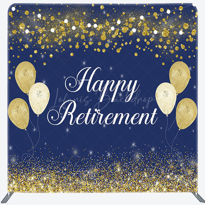 Lofaris Blue Gold Happy Retirement Event Tension Backdrop