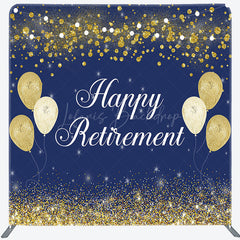 Lofaris Blue Gold Happy Retirement Event Tension Backdrop