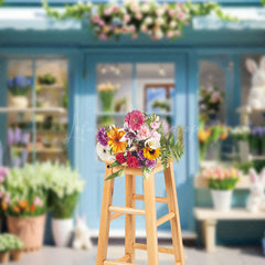 Lofaris Blue Greenhouse Floral Spring Photography Backdrop