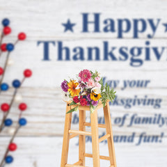 Lofaris Blue Red Fruit Branch Wood Thanksgiving Day Backdrop