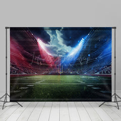 Lofaris Blue Red Spotlight Sports Stadium Party Backdrop