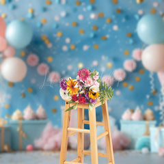 Lofaris Blue Sequins Wall Balloons Gifts Cake Smash Backdrop