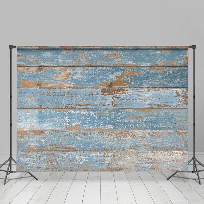 Lofaris Blue Shabby Wood Grain Studio Photography Backdrop