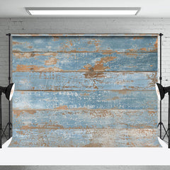 Lofaris Blue Shabby Wood Grain Studio Photography Backdrop