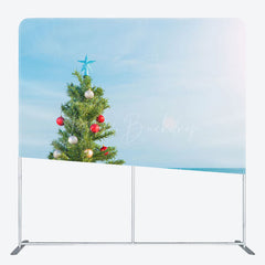 Lofaris Blue Sky Beach Christmas In July Pillow Case Backdrop