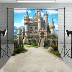 Lofaris Blue Sky Cloud Castle Path Architecture Backdrop