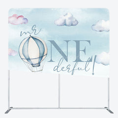 Lofaris Blue Sky Clouds Onederful Birthday Square Backdrop