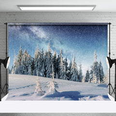 Lofaris Blue Sky Snow Forest Sunshine Winter Photo Backdrop