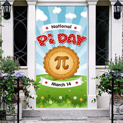 Lofaris Blue Sky Sunlight Grass National Pi Day Door Cover