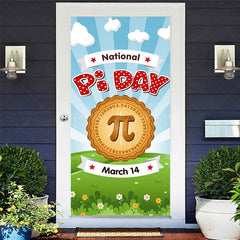 Lofaris Blue Sky Sunlight Grass National Pi Day Door Cover