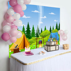 Lofaris Blue Sky Wild Forest Jungle Tents Picnic Backdrop