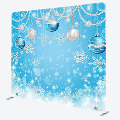 Lofaris Blue Snowflakes Christmas Bell Pillow Case Backdrop