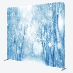 Lofaris Blue Snowy Nature Forest Scene Christmas Backdrop