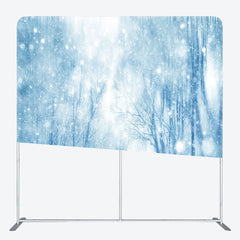 Lofaris Blue Snowy Nature Forest Scene Christmas Backdrop