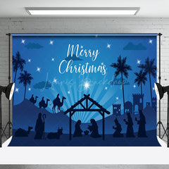 Lofaris Blue Starry Sky Night Nativity Christmas Backdrop