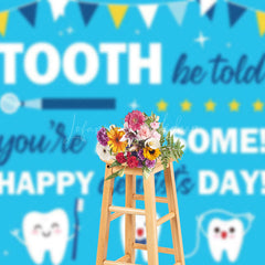 Lofaris Blue Stars White Tooth Happy Dentists Day Backdrop