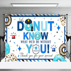 Lofaris Blue Stripe Donut Konw Thank You Police Backdrop