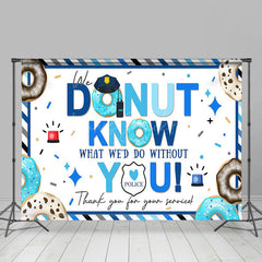 Lofaris Blue Stripe Donut Konw Thank You Police Backdrop