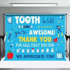 Lofaris Blue Tooth Tools Dentists Day Thank You Backdrop