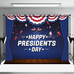 Lofaris Blue Usa Flag Stage Curtain Presidents Day Backdrop