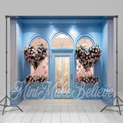 Lofaris Blue Vintage Room Valentines Floral Set Backdrop