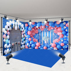 Lofaris Blue Wall Balloons Valentines Day Room Set Backdrop