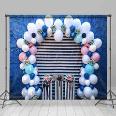 Lofaris Blue Wall Balloons Valentines Day Room Set Backdrop