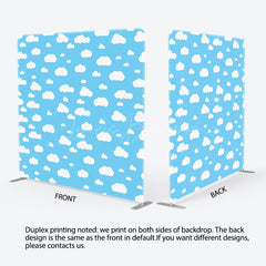 Lofaris Blue White Clouds Birthday Party Pillow Case Backdrop