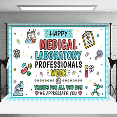 Lofaris Blue White Medical Lab Professionals Week Backdrop