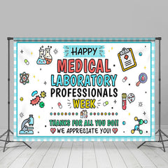 Lofaris Blue White Medical Lab Professionals Week Backdrop