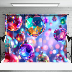 Lofaris Blurry Colorful Sparkle Xmas Bells Christmas Backdrop