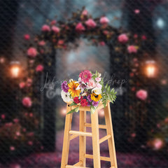 Lofaris Blurry Forest Floral Arch Light Wedding Backdrop