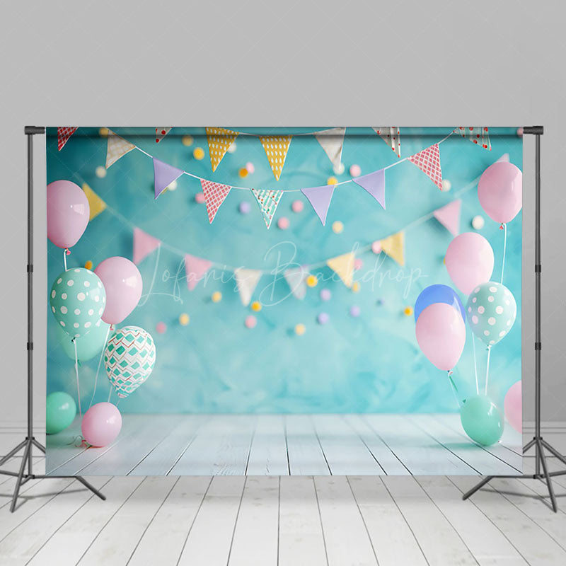 Lofaris Blurry Green Wall Balloons Cake Smash Photo Backdrop