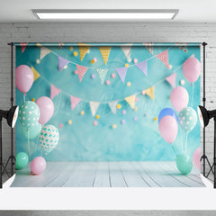 Lofaris Blurry Green Wall Balloons Cake Smash Photo Backdrop