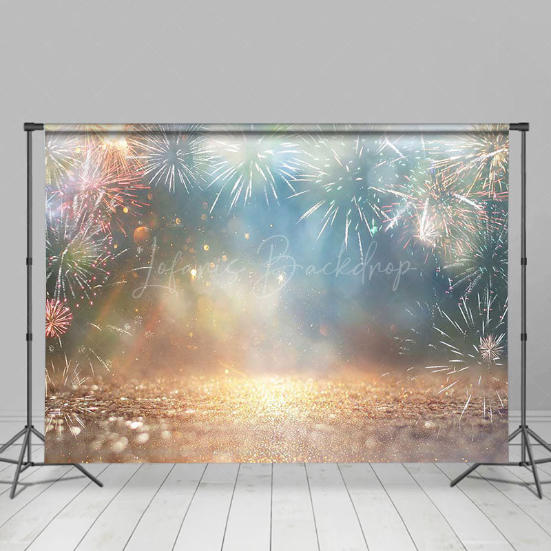 Lofaris Blurry Night Sparks Flicker Happy New Year Backdrop