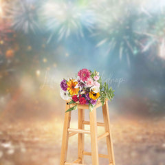 Lofaris Blurry Night Sparks Flicker Happy New Year Backdrop