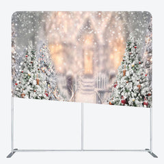 Lofaris Blurry Snowy Wild Elk Christmas Pillow Case Backdrop