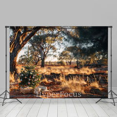 Lofaris Blurry Wild Forest Tree Gifts Christmas Backdrop