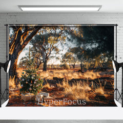 Lofaris Blurry Wild Forest Tree Gifts Christmas Backdrop