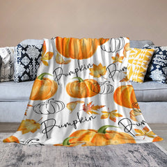 Lofaris Boho Autumn Pumpkin Custom Name Soft Warm Blanket