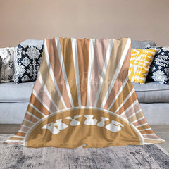 Lofaris Boho Colorful Rainbow Sunlight Custom Name Blanket