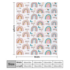 Lofaris Boho Rainbow Cutsom Name Blanket for Girl