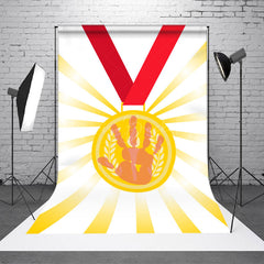 Lofaris Boho Sun Gold Metal White Sport Celebration Backdrop