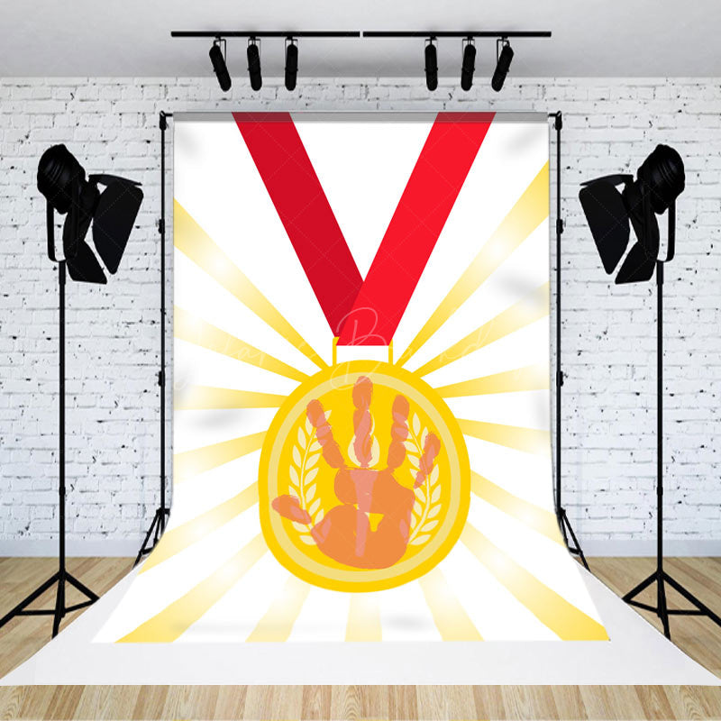 Lofaris Boho Sun Gold Metal White Sport Celebration Backdrop