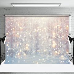 Lofaris Bokeh Light Winter Whitte Snowy Christmas Backdrop