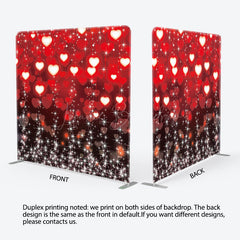 Lofaris Bokeh Red Hearts Sparkle Square Double-Sided Backdrop